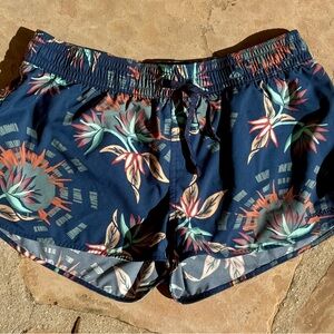 Patagonia Stretch Planing Micro Shorts Navy Floral Women's Athletic Shorts